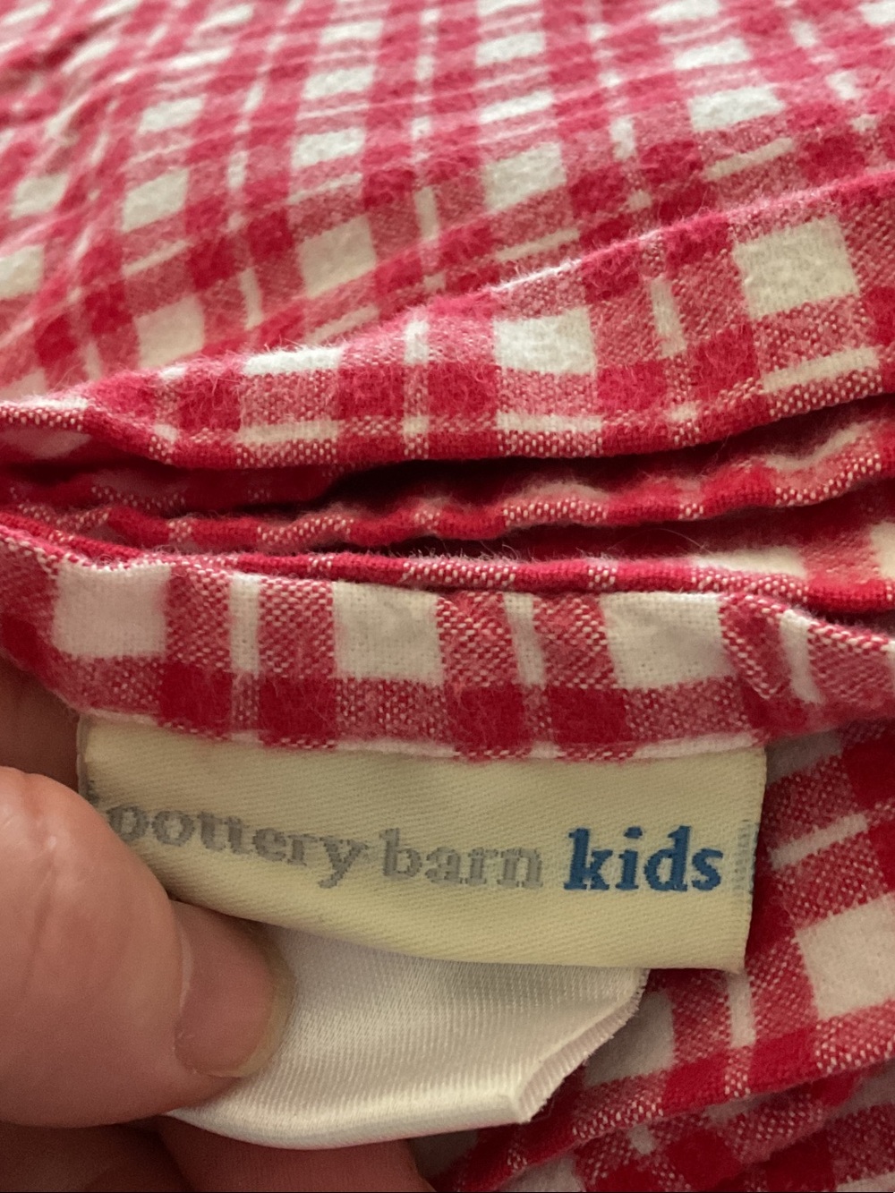 Pottery Barn Kids Red and White Plaid Cotton Twin sheets flat fitted - Picture 2 of 5